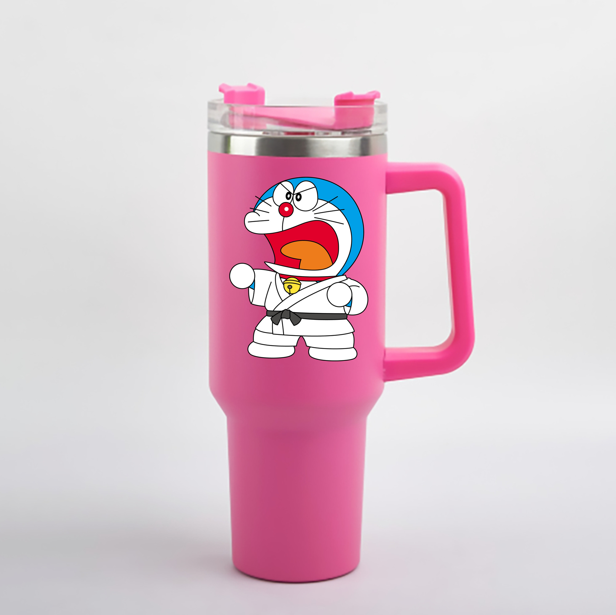 （画像用） ドラえもん Doraemon 1200mL車用タンブラー - クリスタルステッカー（プラスチックストロー付き）